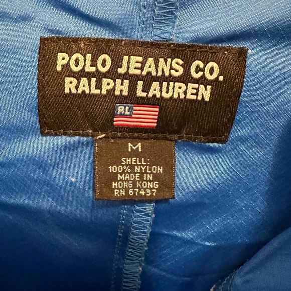 Vintage Polo Jeans Ralph Lauren Jacket M Blue Anorak Windbreaker Rain Track Y2K - Picture 6 of 8